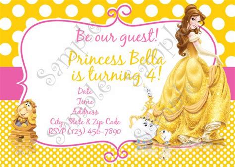 Disney Beauty And The Beast Invitation By 954onlineinvitations Belle