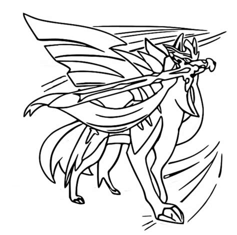 Zacian Blade Shining Coloring Pages Legendary Pokemon Coloring Pages