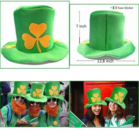 St Patrick S Day Irish Hat Green Shamrock Leprechaun Costume