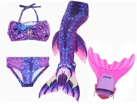 Newkids Fairy Mermaid Tail With Fin Costume Girls Swimmable Tail With