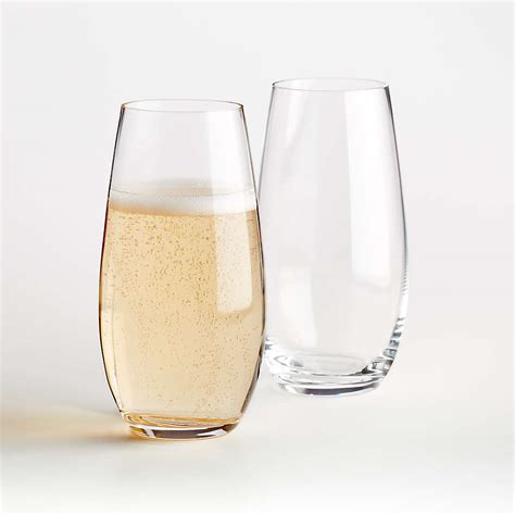 Riedel O Stemless Champagne Glasses Set Of 2 Reviews Crate And Barrel