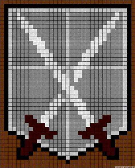 Roughly 4.7 x 3.1 inches on 18 count aida 55 x 84 stitches 10 colours. Attack on titan perler | Anime pixel art, Minecraft pixel ...
