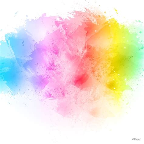 Rainbow Abstract Artistic Watercolor Splash Background By Alliass