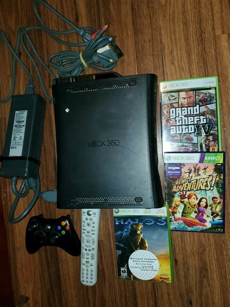 Microsoft Xbox 360 Elite 120gb Black Hdmi Console Total And Halo And Gta