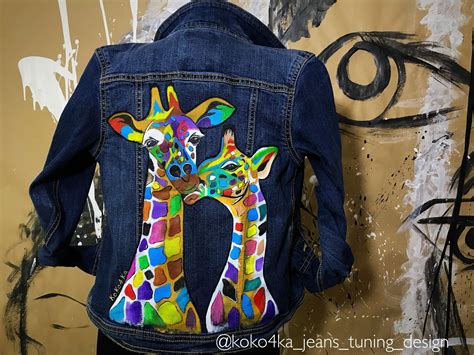 Handpainted Denim Jacket Painting Jacket With Art Work On Art On Denim