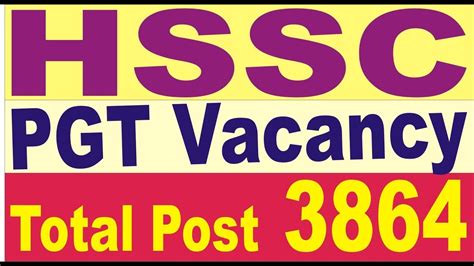 haryana staff selection commission hssc pgt vacancy total post 3864 hssc pgt vacancy