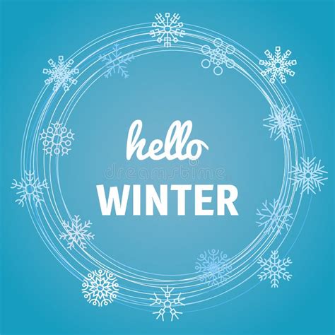 Hello Winter Background With Snowflake Stock Vector Illustration Of