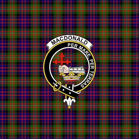 Macdonald Tartan Clan Badge Weekender Tote Bag K2 Mixed Media By Tram
