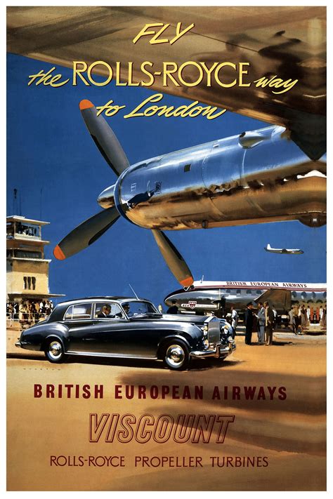 reprint of the vintage fly the rolls royce way to etsy vintage airline posters vintage