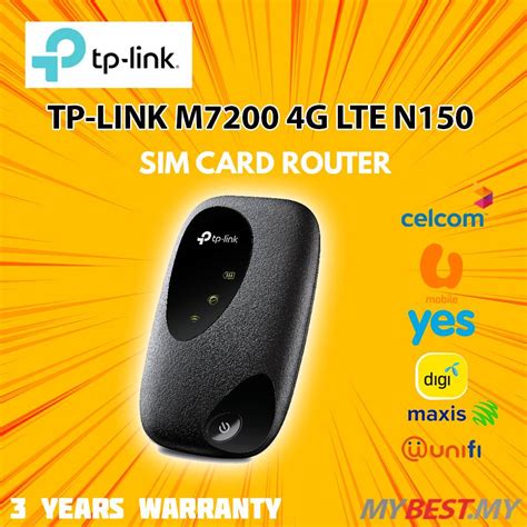 Tp Link M7200 4g Lte N150 Mobile Wi Fi Modem Router With Sim Card Slot