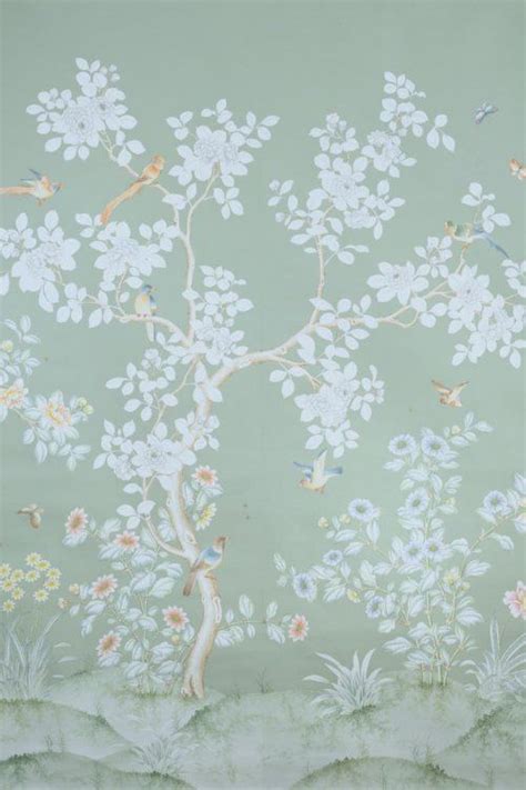 Gracie Hand Painted Wallpaper Chinoiserie Wallpaper Gracie Wallpaper