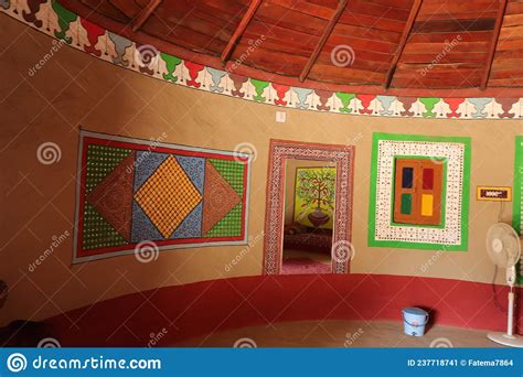 Colorful Interior Of Traditional Kutchi Bhungas Rann Utsav Rann Of