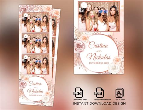 Wedding Photo Booth Template Flowers Photo Booth Template Photo Booth