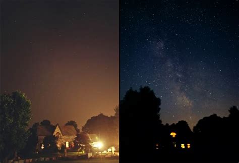 Effects Of Light Pollution How The Stars Look On A Typical Night
