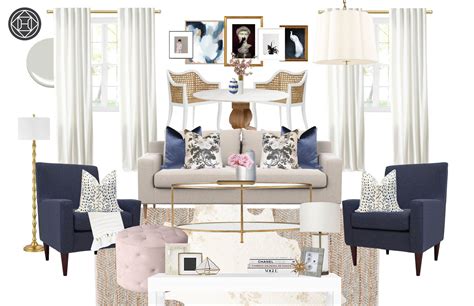 Classic Glam Preppy Living Room Design By Havenly