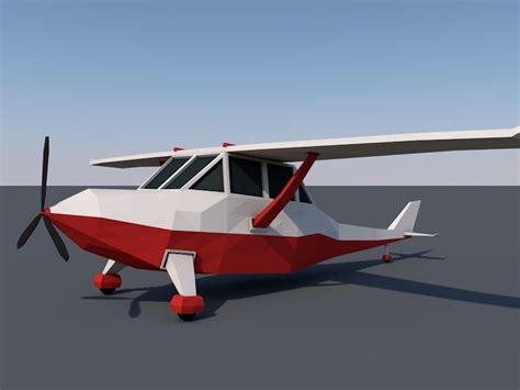Low Poly Plane 3d Model Game Ready Obj Fbx C4d