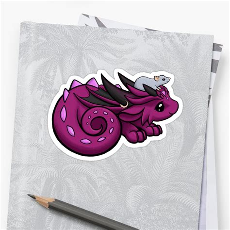 Dragon With Ratty Sticker By Bgolins Redbubble