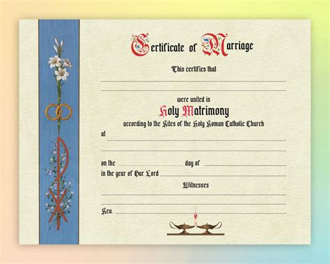 The Right Catholic Marriage Certificate For You Catholic Etsy