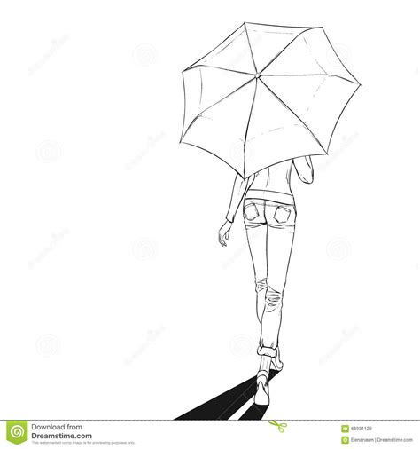 Girl Holding Umbrella Drawing At Getdrawings Free Download