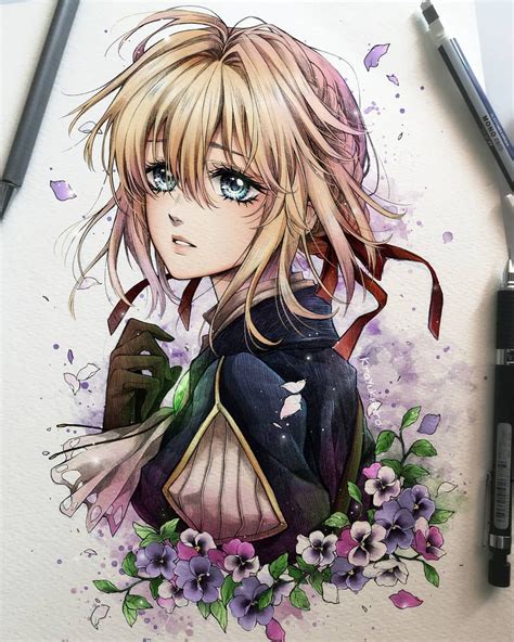 Violet Evergarden Colored Version 💙 Im Doing A Lot Of Sketch Like