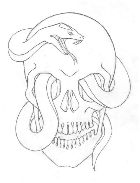 Skull And Snake By Itsamore On Deviantart Skull Drawing Sketches