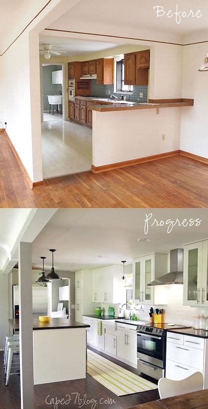 Before, during and after of our kitchen remodel. Kitchen Renovation Before After (open the kitchen up to ...