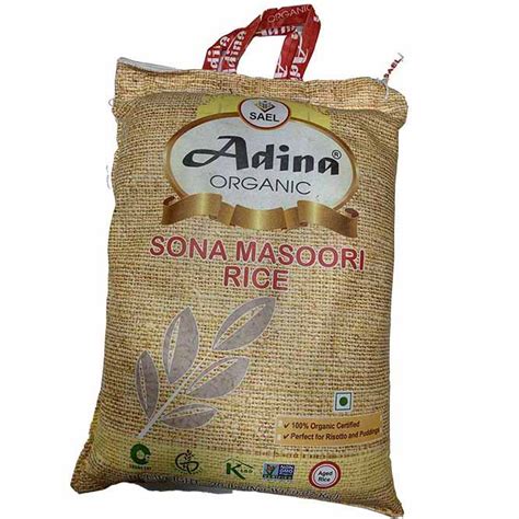 Adina Organic Sona Masoori Rice 20 Lbs For 1cup Add 25cups Water