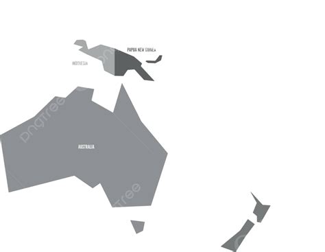 Basic Vector Illustration Of Political Map For Australia And Oceania In