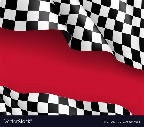 Racing Flag Canvas Realistic Red Background Vector Image