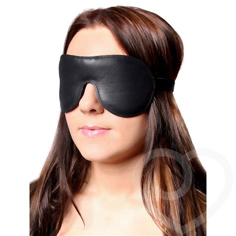 dominix deluxe padded leather blindfold lovehoney