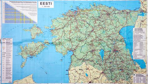 It is also nearly surrounded by water on all sides. Large scale road map of Estonia | Estonia | Europe ...