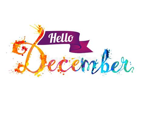 Hello December Hand Written Word Stock Vector Illustration Of