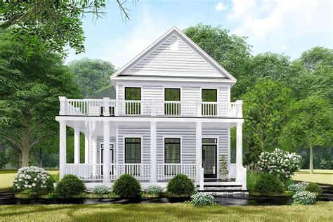 2 Story 3 Bedroom Colonial House With Stacked Wrap Around Porches