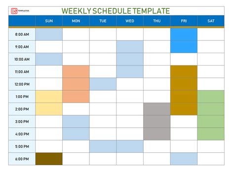 Free Weekly Schedule Template Excel - Word PDF Download
