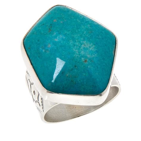 Jay King Sterling Silver Ginkgo Spruce Turquoise Ring Hsn