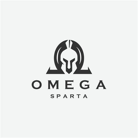 Omega Symbol With Spartan Shape Logo Icon Design Template Flat Vector