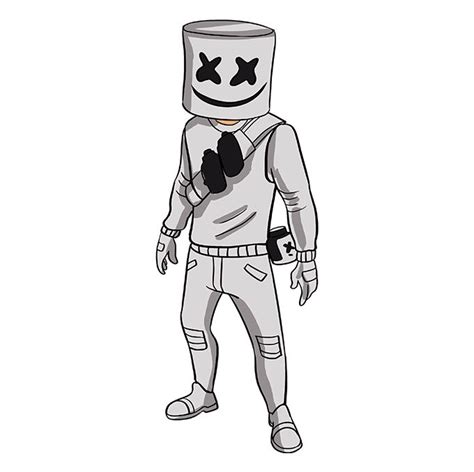 Fortnite marshmallow man coloring pages. How to Draw Marshmello from Fortnite - Really Easy Drawing ...
