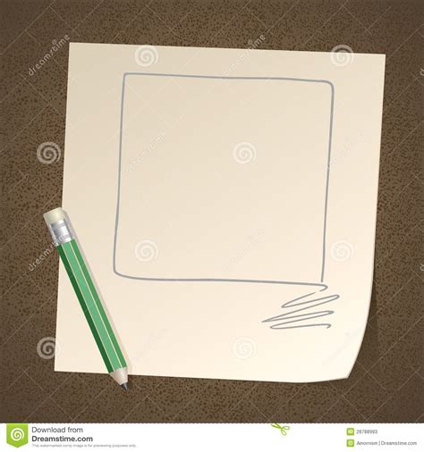 Pencil Drawing Frame Square On Paper Stock Photos Image