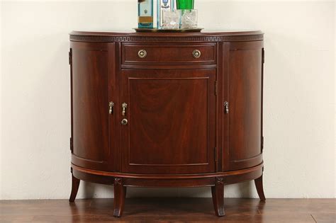 Can be used to put a rounded edge on shelving, a trim piece for wall are small tables typically placed beside couches or armchairs. SOLD - Demilune Half Round Mahogany Signed Console Liquor ...