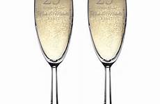 toasting 25th flute personalized anniversary glass set