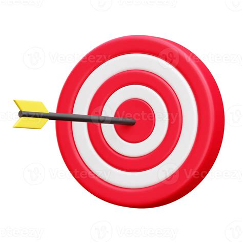 3d Business Goal Dart Arrow Hit The Center Of The Target Business