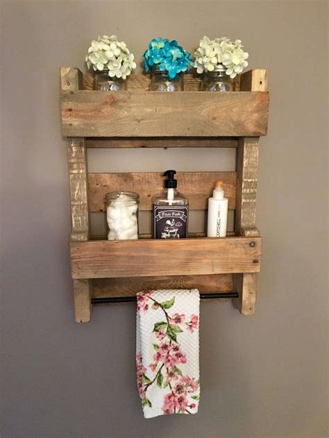 Explore our selection of wooden shelves for your kitchen, living room, bathroom, foyer, and rest of the house. Pallet Bathroom Organizer; Wooden Bathroom Wall Shelves ...
