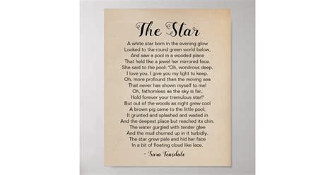 The Star Poem By Sara Teasdale Vintage Poster Zazzle