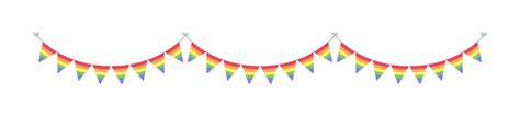 Rainbow Flag Pennant Garland Pride Month Bunting Divider Simple Vector