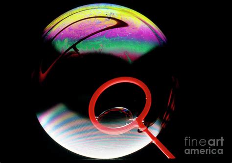 Soap Bubble With Light Interference Patterns Photograph By John