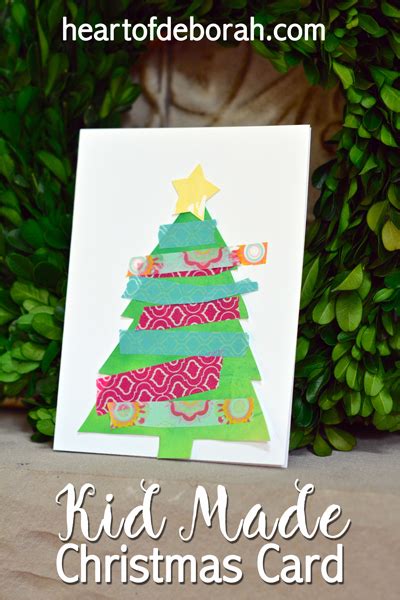 Make the recipient of your christmas card feel special with a unique design created just for them. Kid Made Christmas Card Using Watercolor & Washi Tape