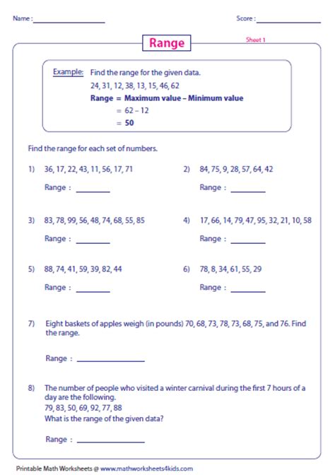 Central tendency is commonly measured by determining the mean, the median, and the mode. Mean, Median, Mode and Range Worksheets