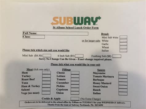 subway order form brittney taylor