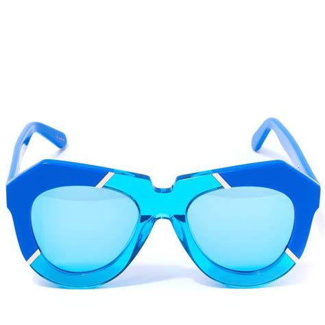 Karen Walker Blue One Splash Sunglasses 290 Liked On Polyvore