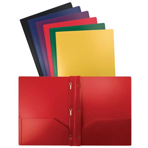 Better Office Products Poly 2 Pocket Folders With Prongs Heavyweight